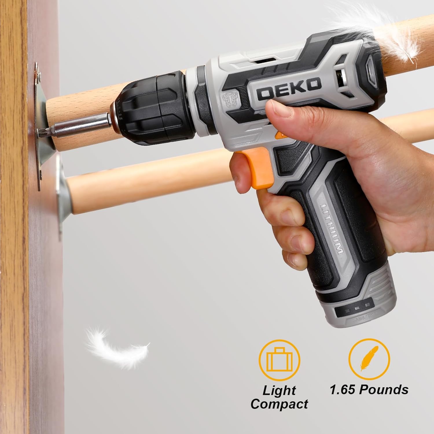 DEKO Cordless Drill Set With Rechargeable Battery Small Electric Drill With Keyless Chuck Portable  5