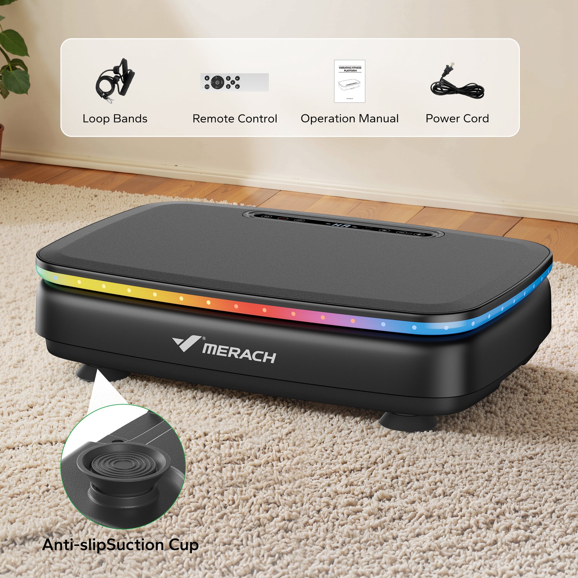 Power Vibrate Platform Vibration Plate Exercise Machine for Whole Body Workout and Lymphatic Drainage
