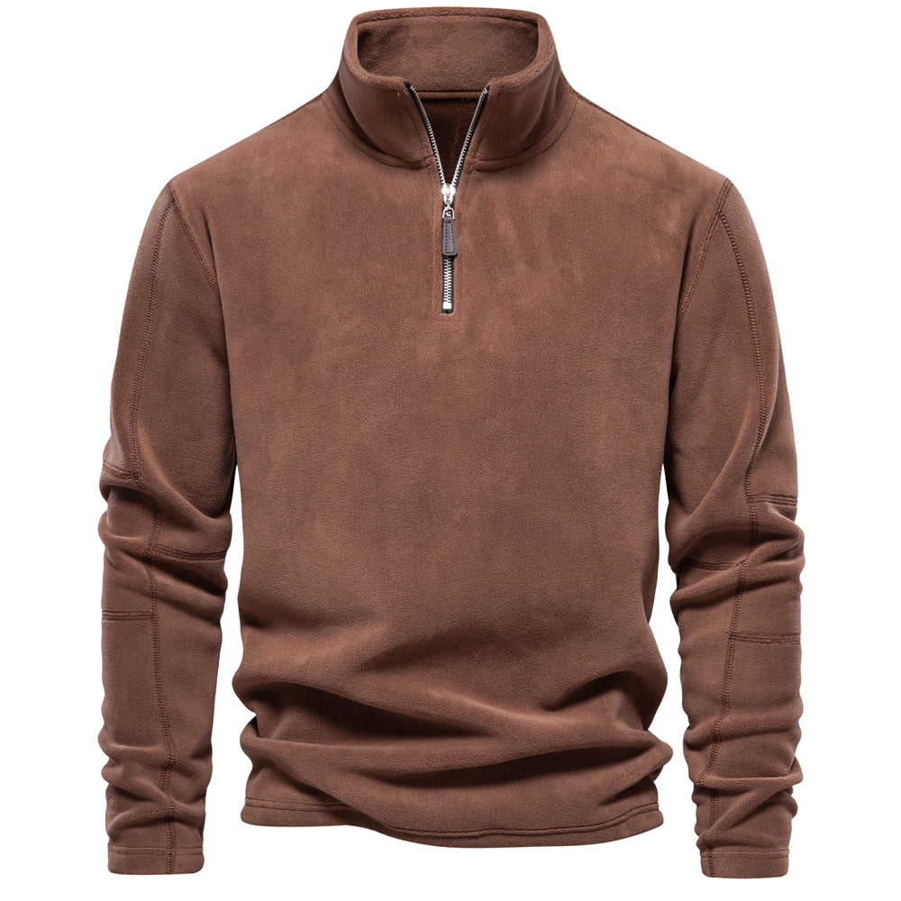 Zipper Neck Pullover Mens Sweatshirt Soft Shell Mens Jacket Brand Quality Thicken Warm Fleece Jacke