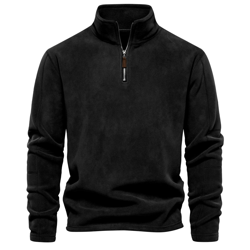 Zipper Neck Pullover Mens Sweatshirt Soft Shell Mens Jacket Brand Quality Thicken Warm Fleece Jacke