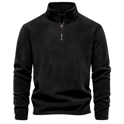 Zipper Neck Pullover Mens Sweatshirt Soft Shell Mens Jacket Brand Quality Thicken Warm Fleece Jacke