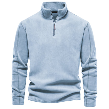 Zipper Neck Pullover Mens Sweatshirt Soft Shell Mens Jacket Brand Quality Thicken Warm Fleece Jacke