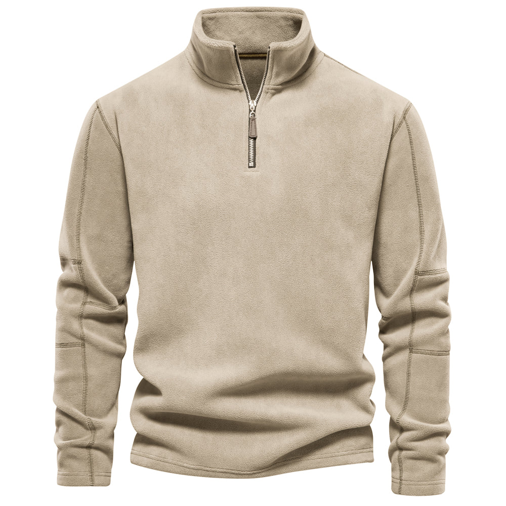 Zipper Neck Pullover Mens Sweatshirt Soft Shell Mens Jacket Brand Quality Thicken Warm Fleece Jacke