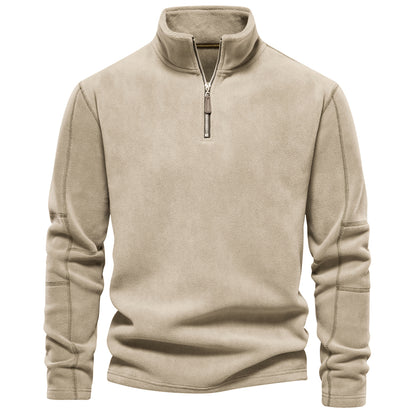 Zipper Neck Pullover Mens Sweatshirt Soft Shell Mens Jacket Brand Quality Thicken Warm Fleece Jacke