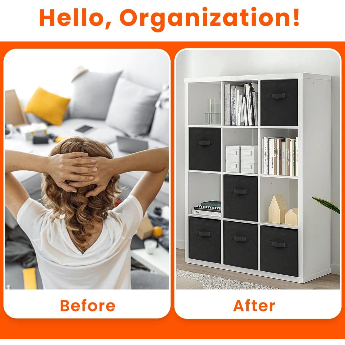 Heavy Duty Collapsible Storage Organizer Bins Storage Cubes For Shelves Closet Clothes Blankets Toy 2