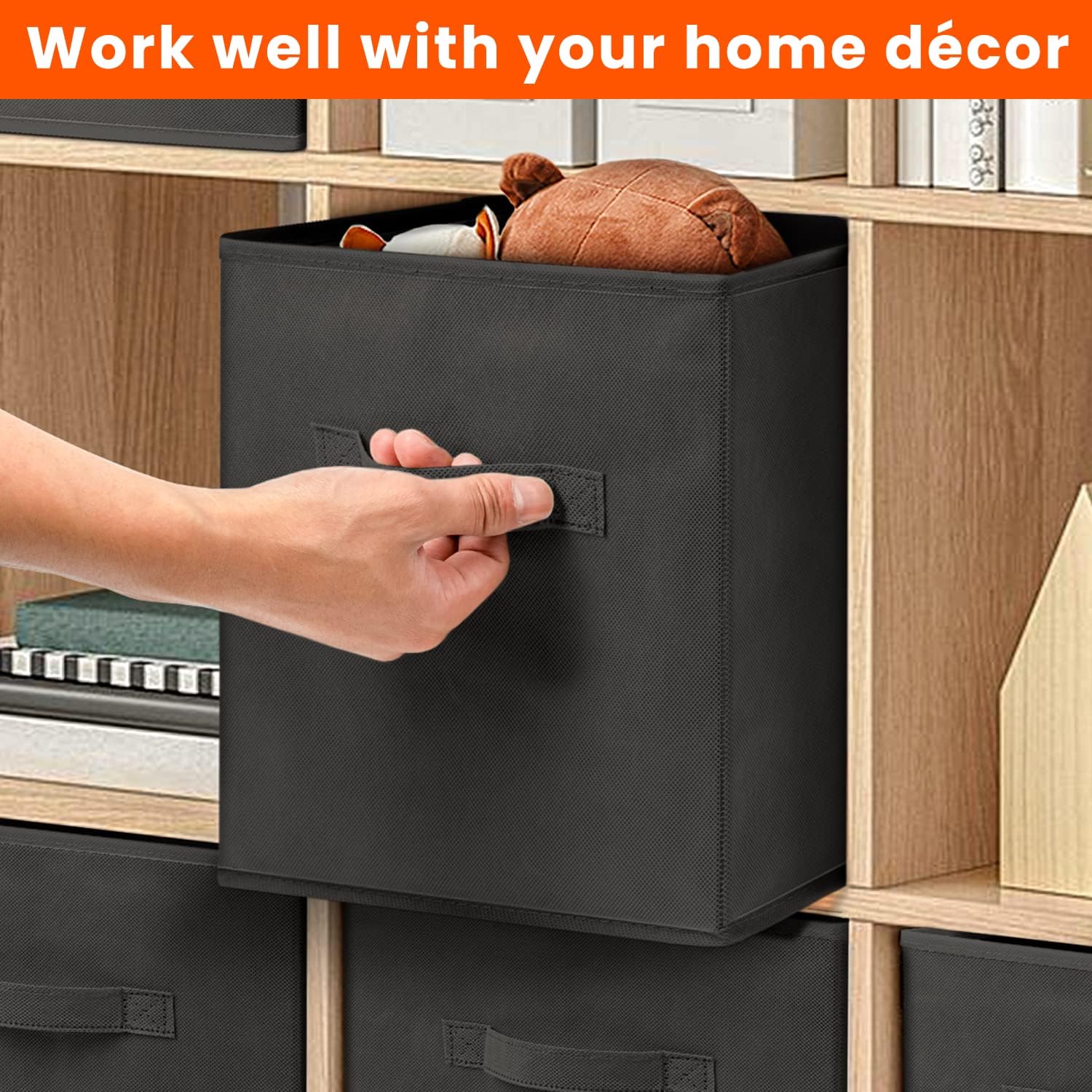 Heavy Duty Collapsible Storage Organizer Bins Storage Cubes For Shelves Closet Clothes Blankets Toy 3