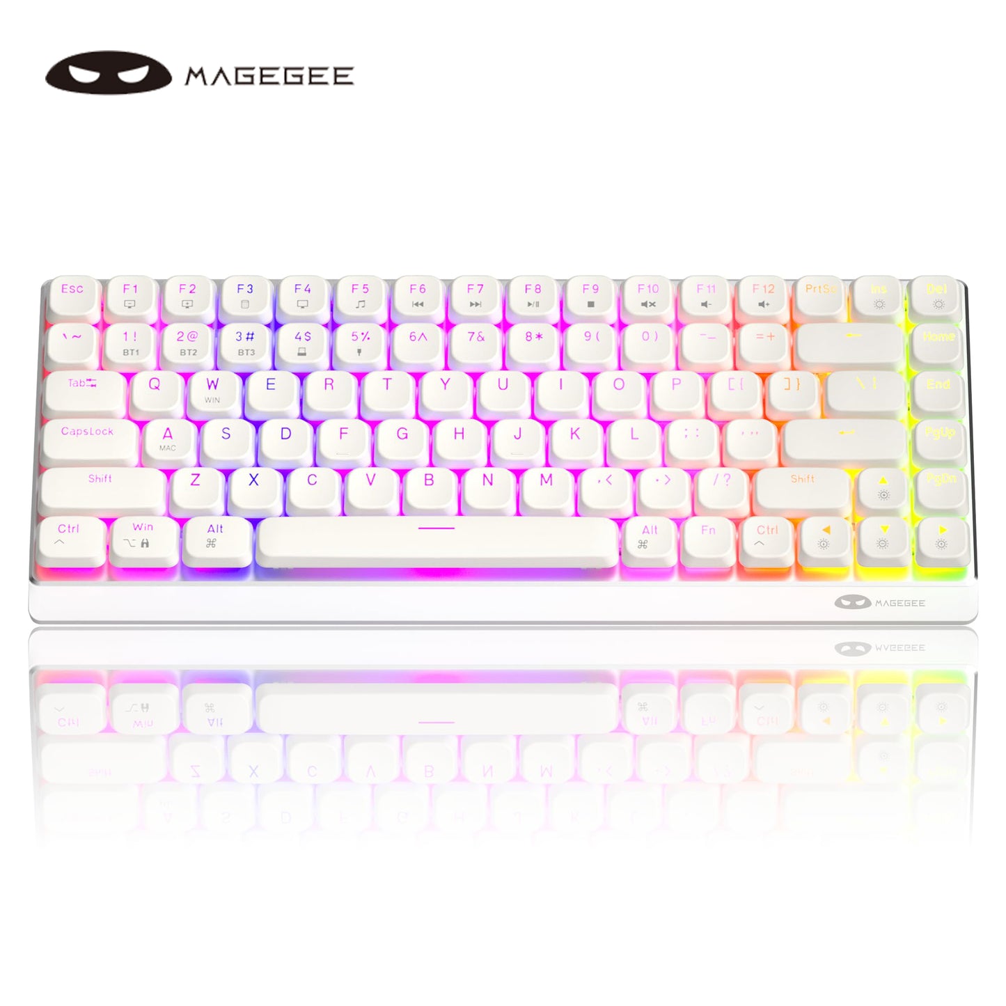 Wireless RGB Mechanical Keyboard Moon84 24GHz Bluetooth USBC Wired Office White Triple Mode For PC  6