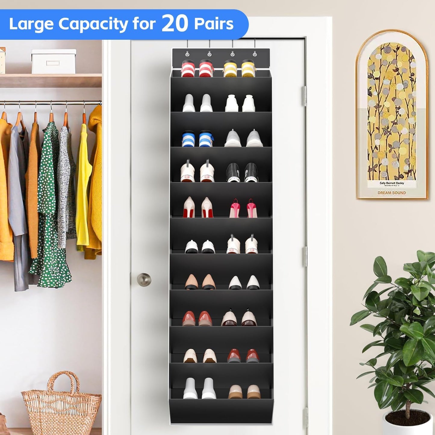 Large Over The Door Shoe Organizer Hanging Shoe Rack With Deep Pockets Ideal Door Storage Solution 5