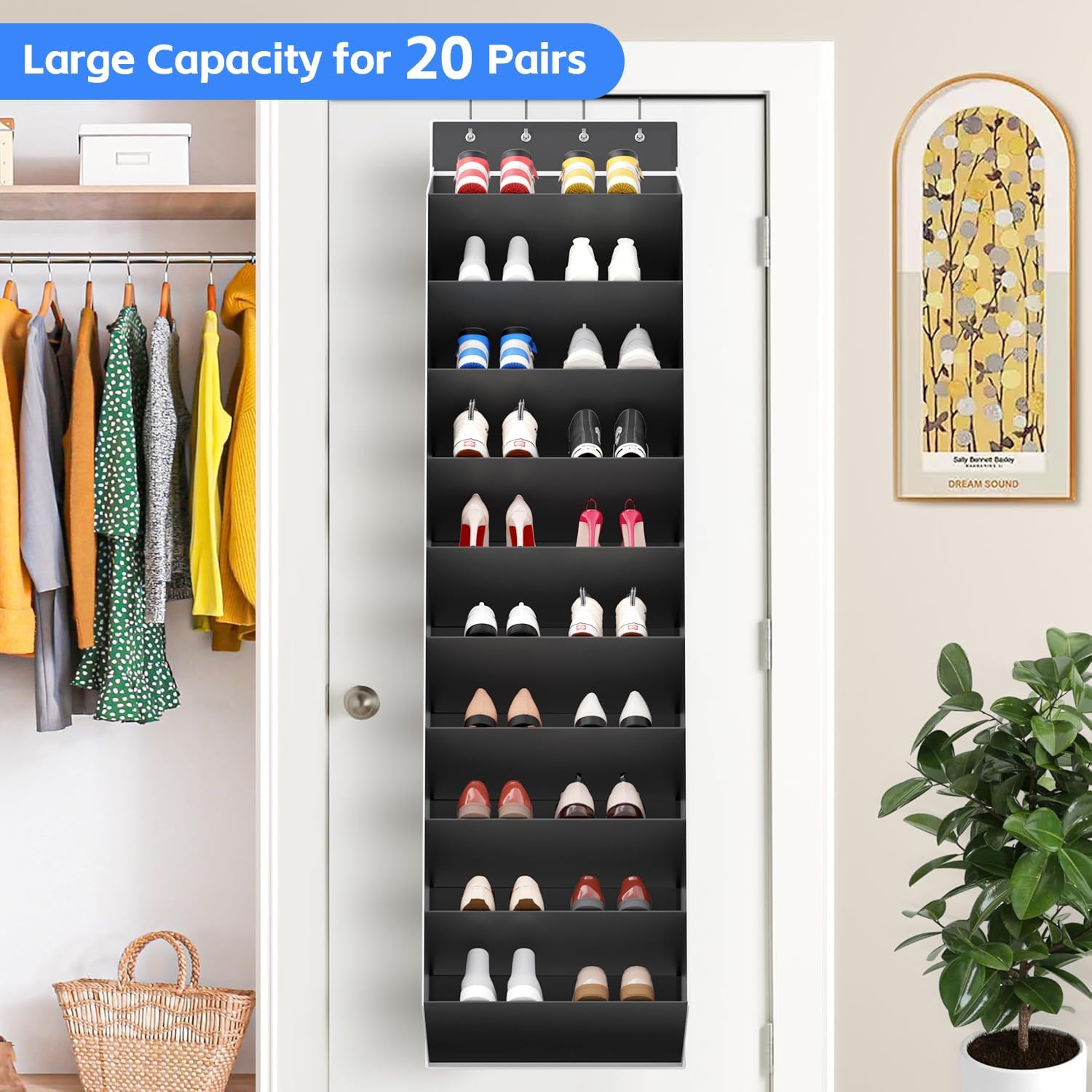 Large Over The Door Shoe Organizer Hanging Shoe Rack With Deep Pockets Ideal Door Storage Solution 5