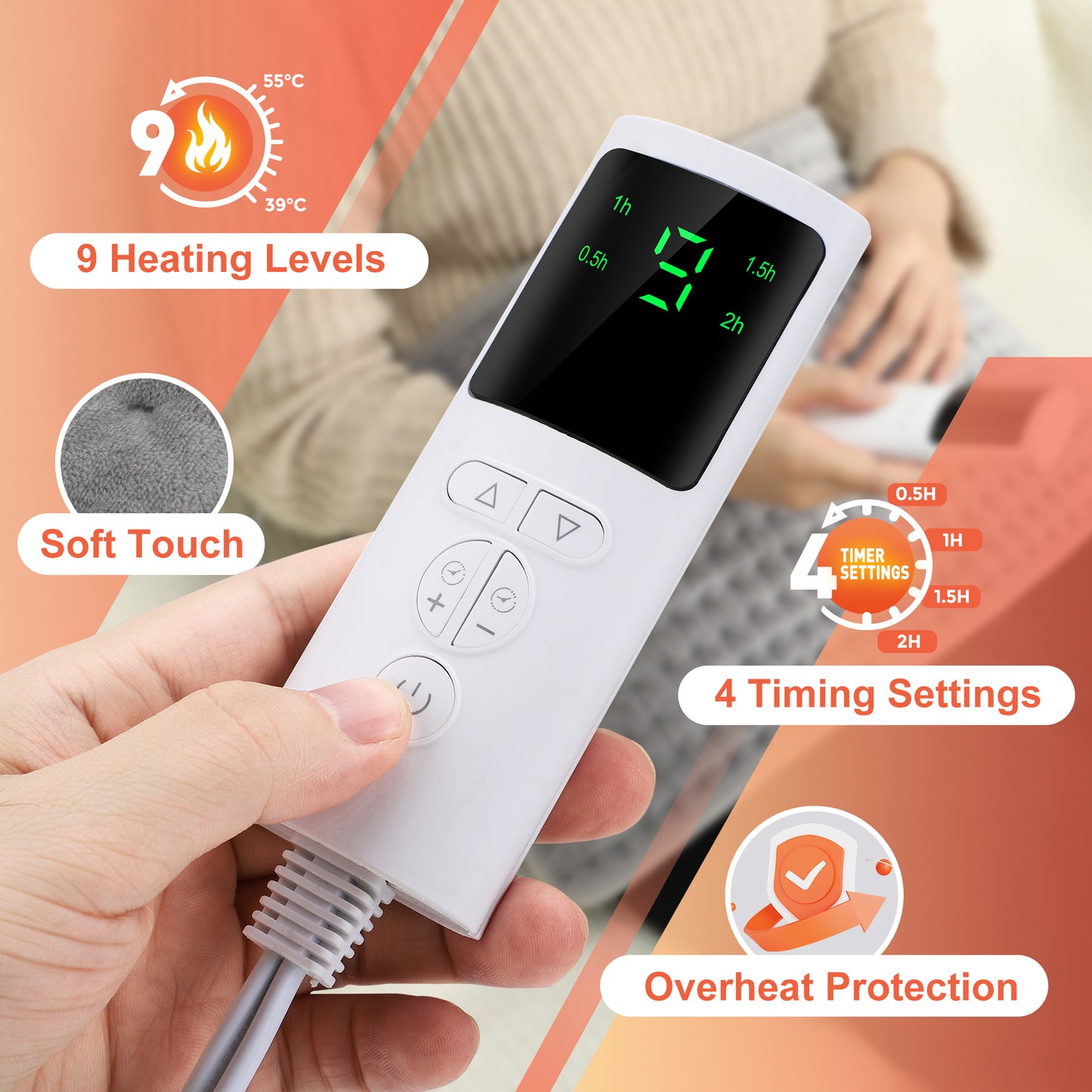 Electric Waist Brace With Adjustable Temperature Back Heating Support Belt Warm Abdomen Warmer Lumb 2
