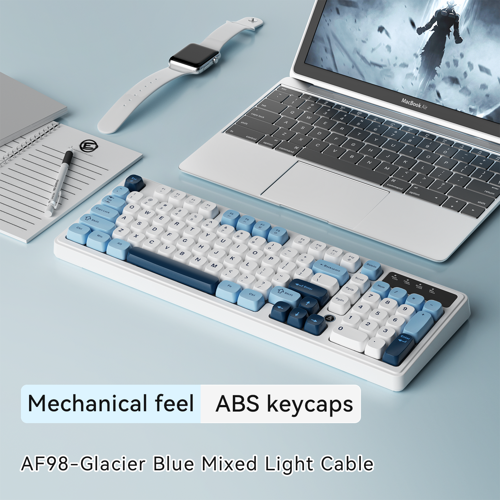 Long Battery Life Mechanical Feel RGB Wired Keyboard with Ergonomics