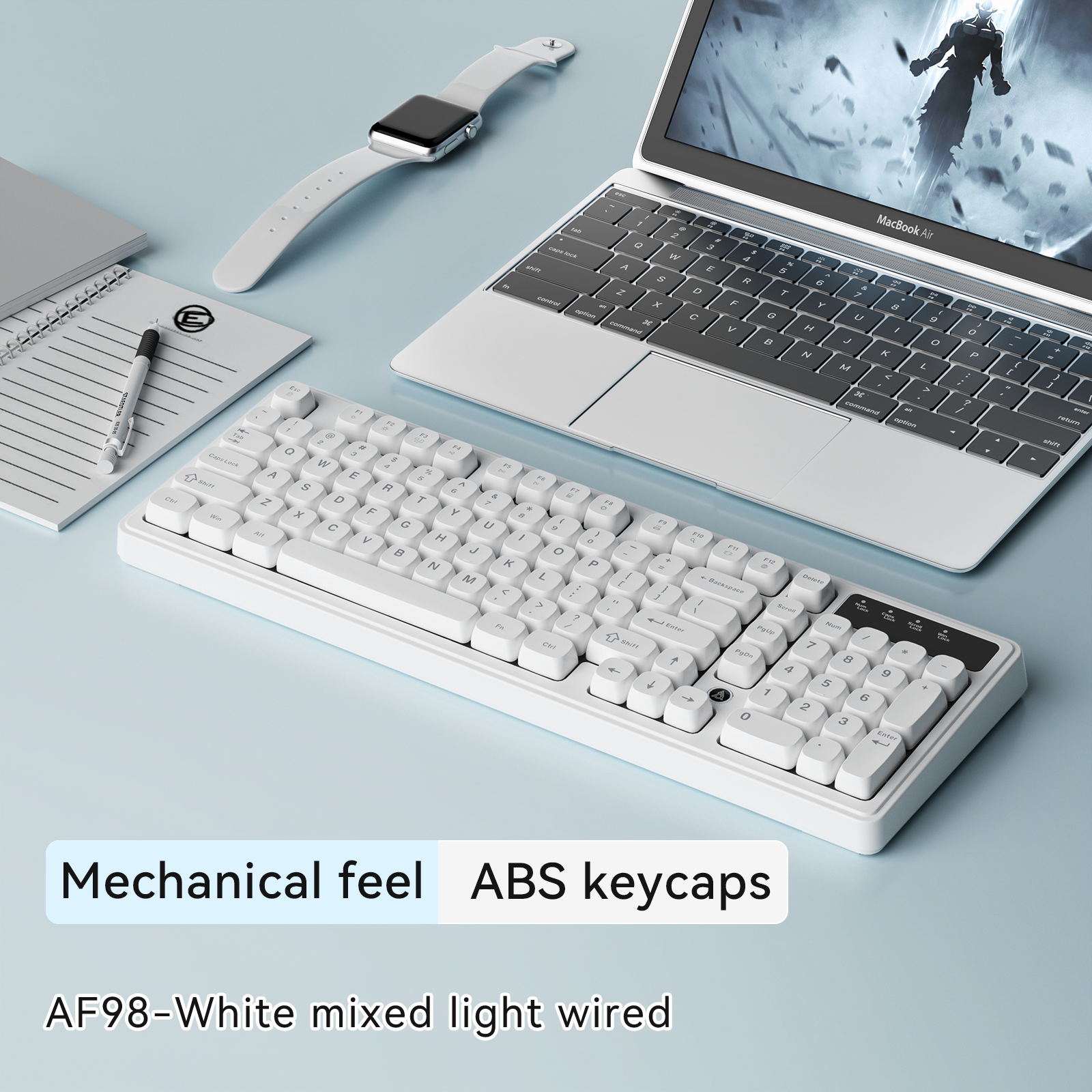 Long Battery Life Mechanical Feel RGB Wired Keyboard With Ergonomics 7