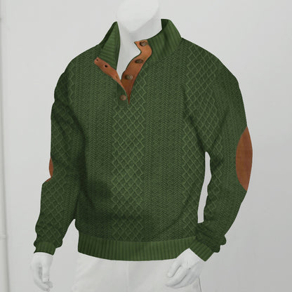 CrossBorder HotSelling Casual Jacquard Knitted Pullover Sweater For Men Autumn And Winter StandUp C 4