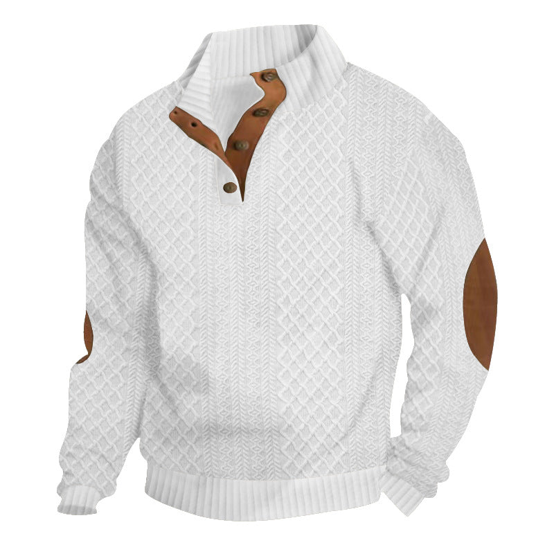 CrossBorder HotSelling Casual Jacquard Knitted Pullover Sweater For Men Autumn And Winter StandUp C 6