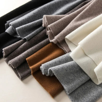 Soft Elastic High Waist Women Pants Thick Warm Knitted Casual Chic Korean Fashion AnkleLength 3