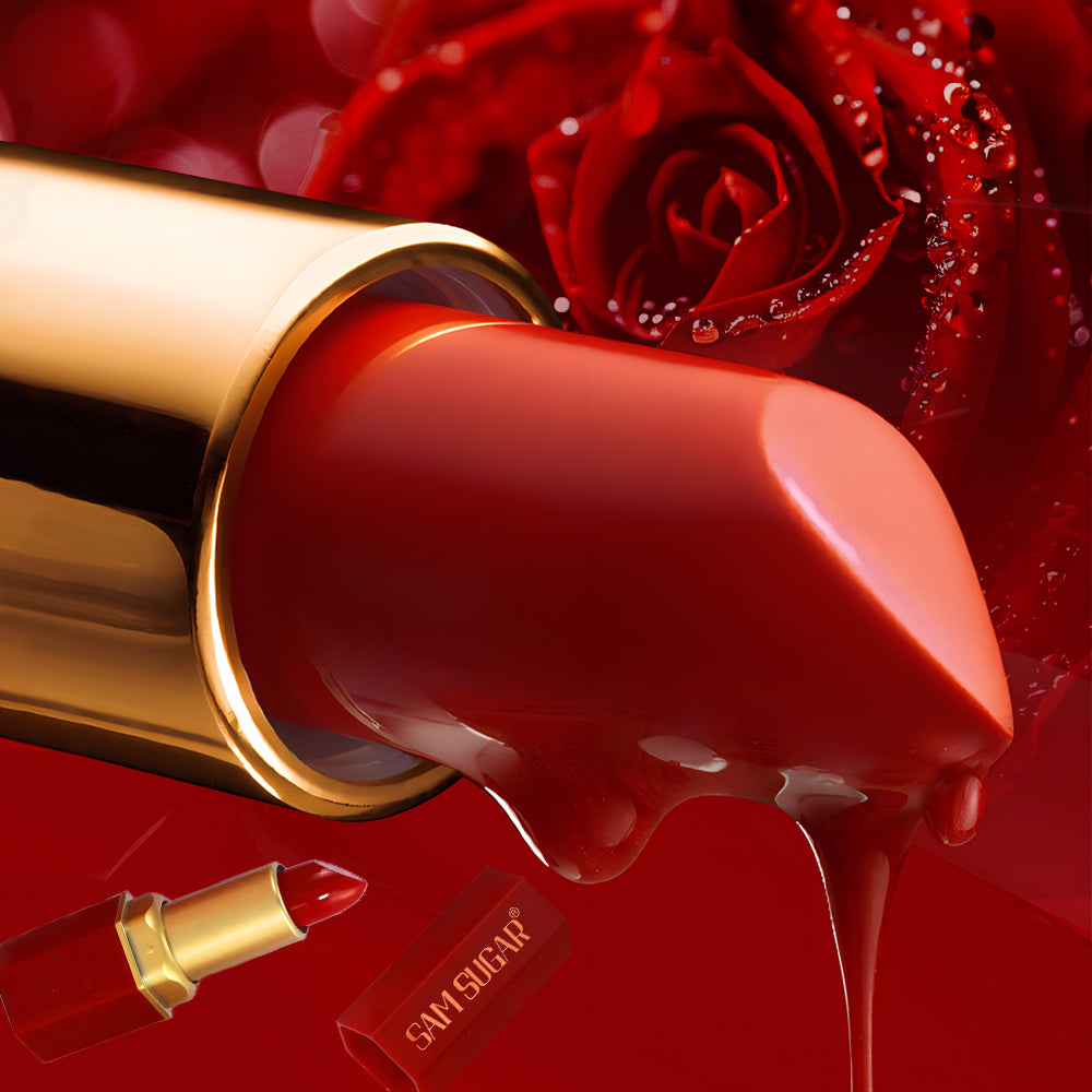 Velvet Lipstick Set Pearlescent Glitter Matte Texture Gold Bar Tube Valentines Day Gift 3