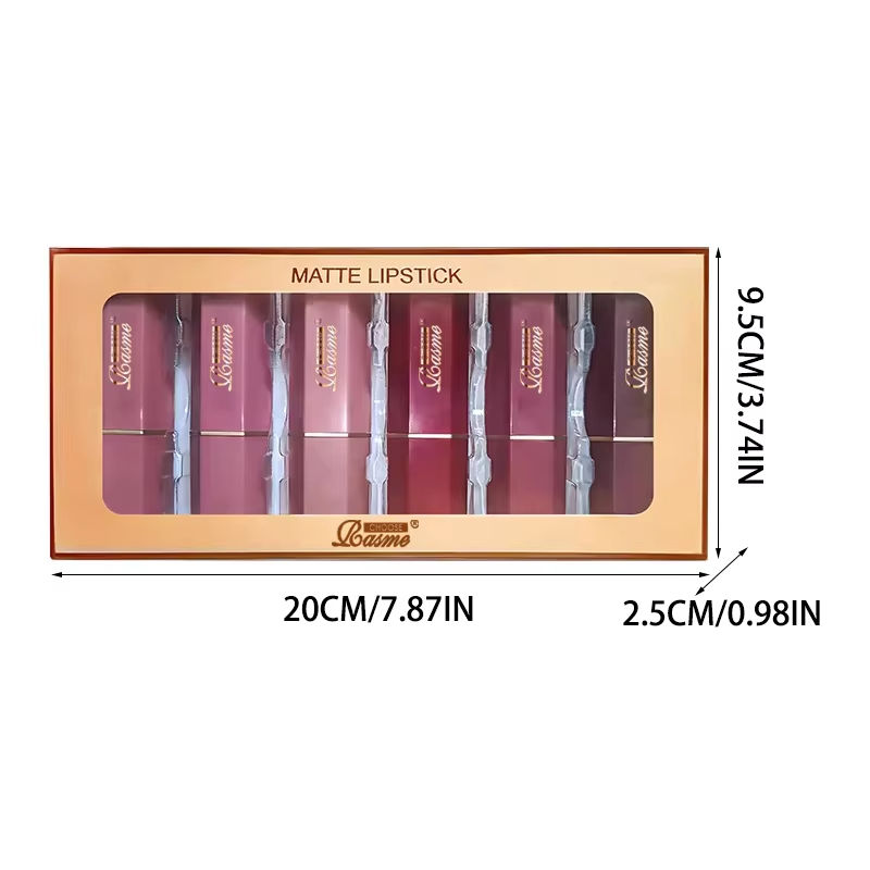 Velvet Lipstick Set Pearlescent Glitter Matte Texture Gold Bar Tube Valentines Day Gift 5