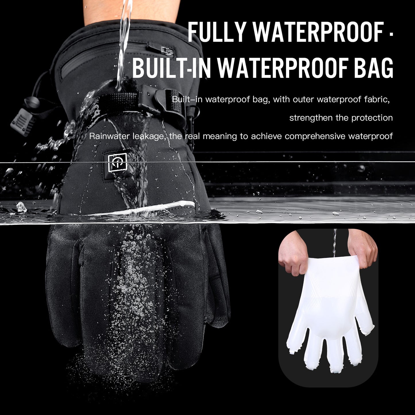 Winter Motorcycle Heated Gloves Waterproof Thermal Rechargeable Electric Gloves 2