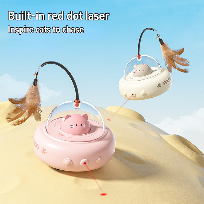 Smart Teaser Cat Toy Electric UFO Cat Teaser Stick With Bell Training Pet Toys Interactive Cat Supp 2
