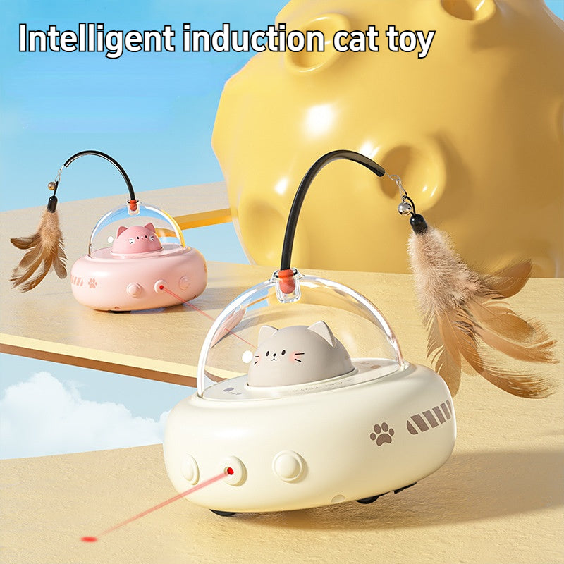Smart Teaser Cat Toy Electric UFO Cat Teaser Stick With Bell Training Pet Toys Interactive Cat Supp 4