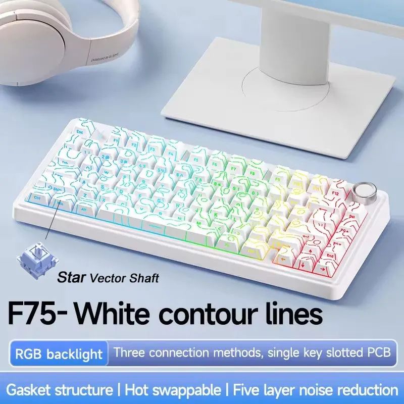 Mechanical Gaming Keyboard Bluetooth Wired for Laptop and PC