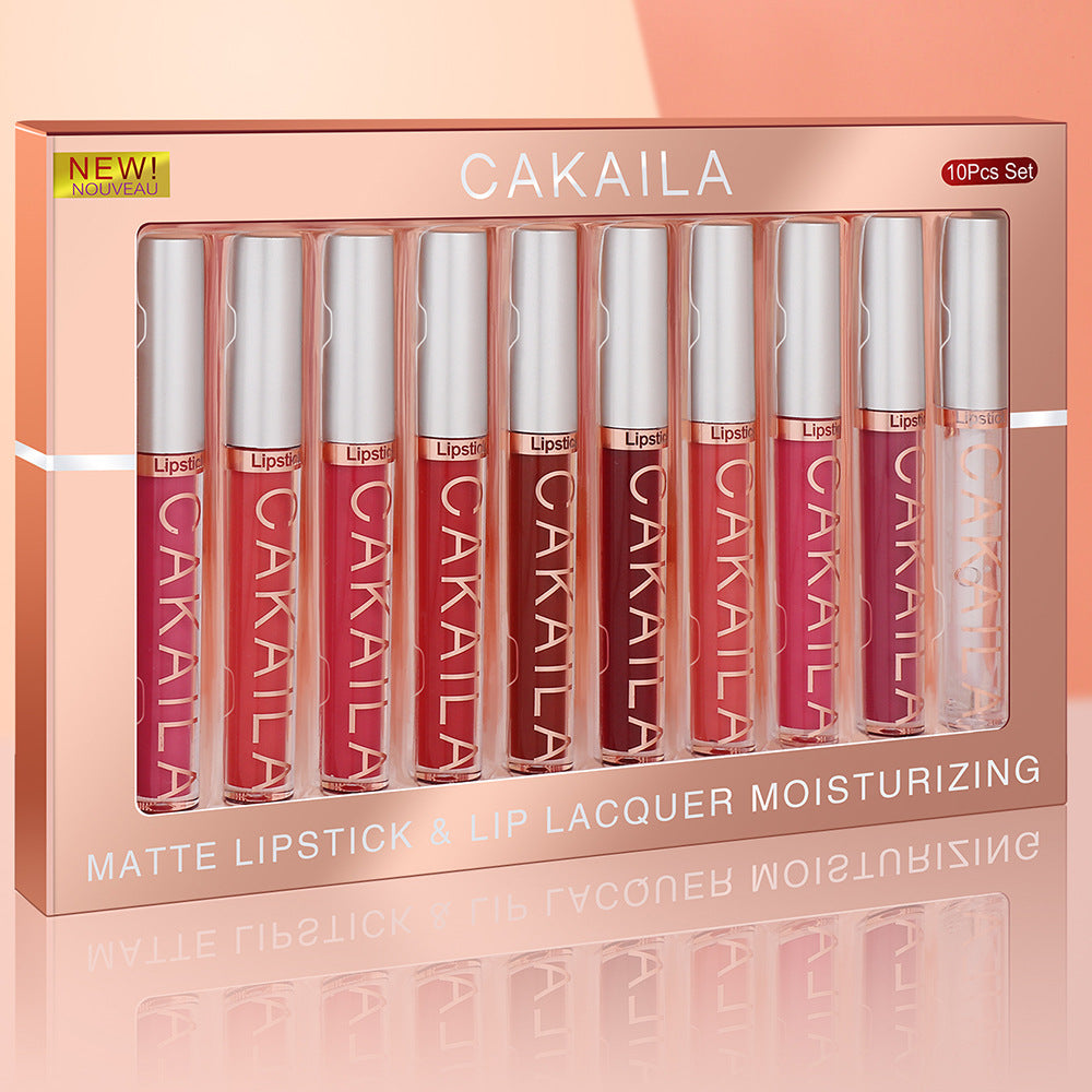 Waterproof Nude Lip Gloss Matte Velvet Lipstick Longlasting Liquid Lipstick Women Moist Lip Tint 5