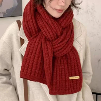 Cashmere thick chunky knit scarf for winter warmth, long and warm, suitable for travel and office use, unisex design