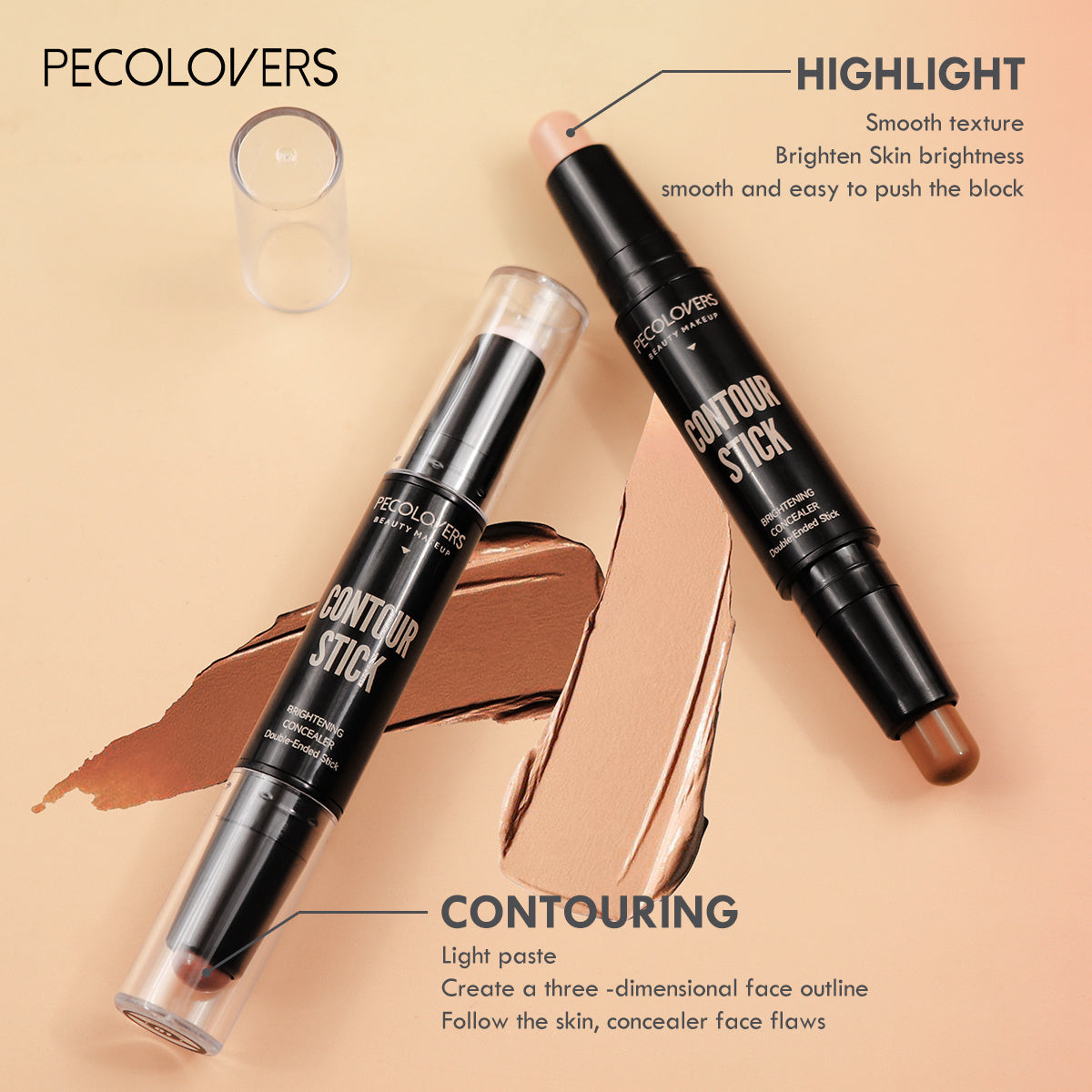 Doubleheaded Contouring Stick Concealer Highlighter For V Face Threedimensional Nose Bridge Shadow  3