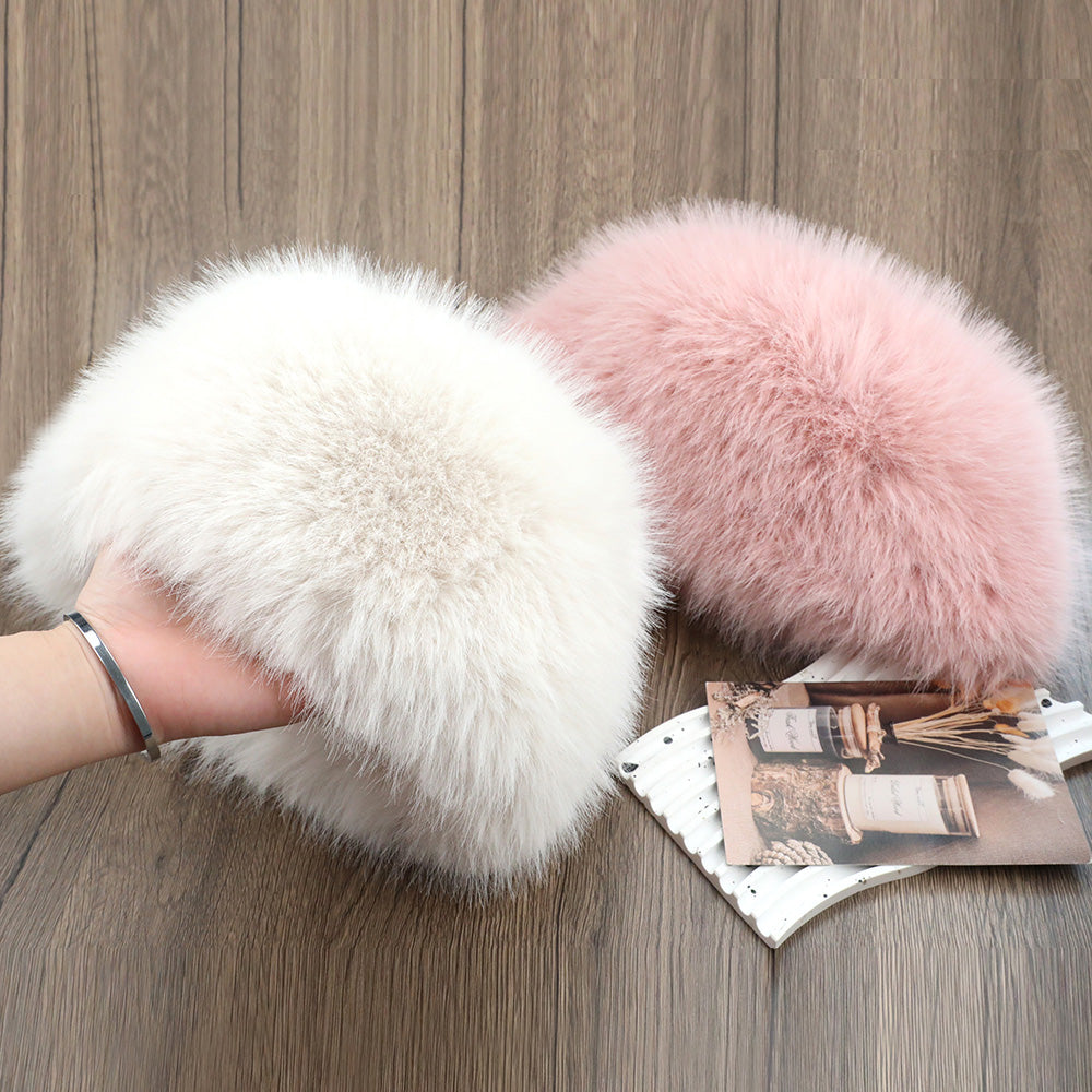 Warm Ear Protection Winter Hat For Women Snow Ski Cap Faux Fox Fur Bomber Windproof Russian Bonnet  2