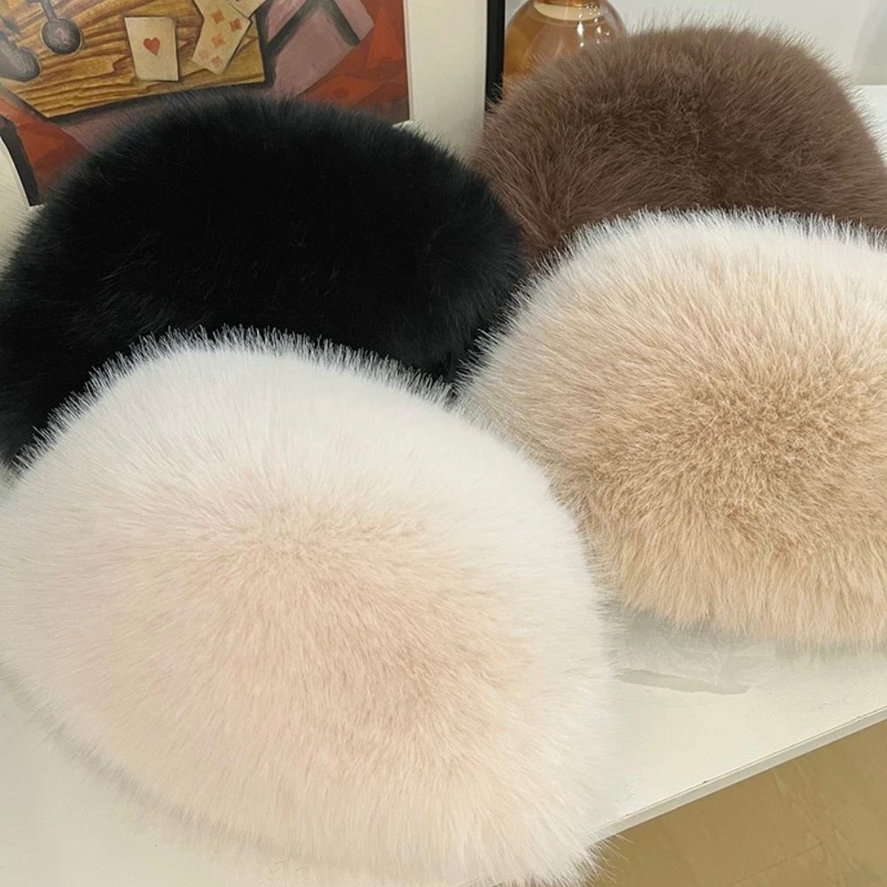 Warm Ear Protection Winter Hat For Women Snow Ski Cap Faux Fox Fur Bomber Windproof Russian Bonnet  3