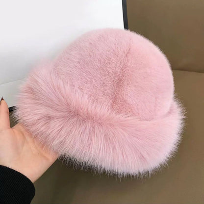 Warm Ear Protection Winter Hat For Women Snow Ski Cap Faux Fox Fur Bomber Windproof Russian Bonnet  6