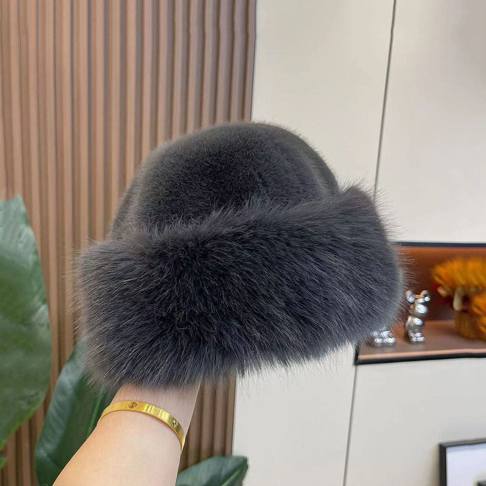 Warm Ear Protection Winter Hat For Women Snow Ski Cap Faux Fox Fur Bomber Windproof Russian Bonnet  11