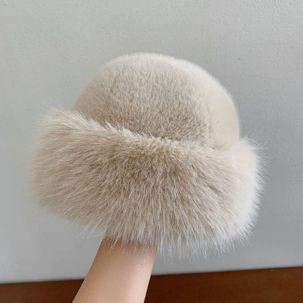 Warm Ear Protection Winter Hat For Women Snow Ski Cap Faux Fox Fur Bomber Windproof Russian Bonnet  12