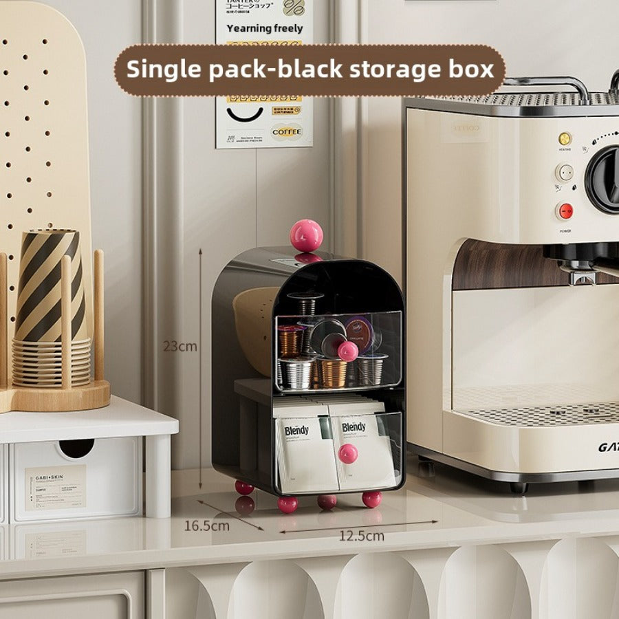 Desktop Coffee Organizer, Corner Tea Bag Storage Box, Drawer Sle Office Tea Rack