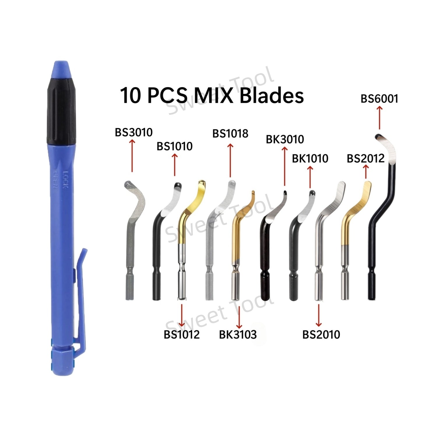 Deburring Tool Set, Multi-Blade Burr Removal Tool for Wood, Plastic, Brass, Aluminum