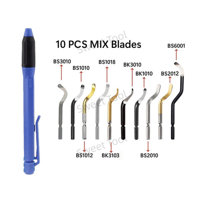 Deburring Tool Set, Multi-Blade Burr Removal Tool for Wood, Plastic, Brass, Aluminum
