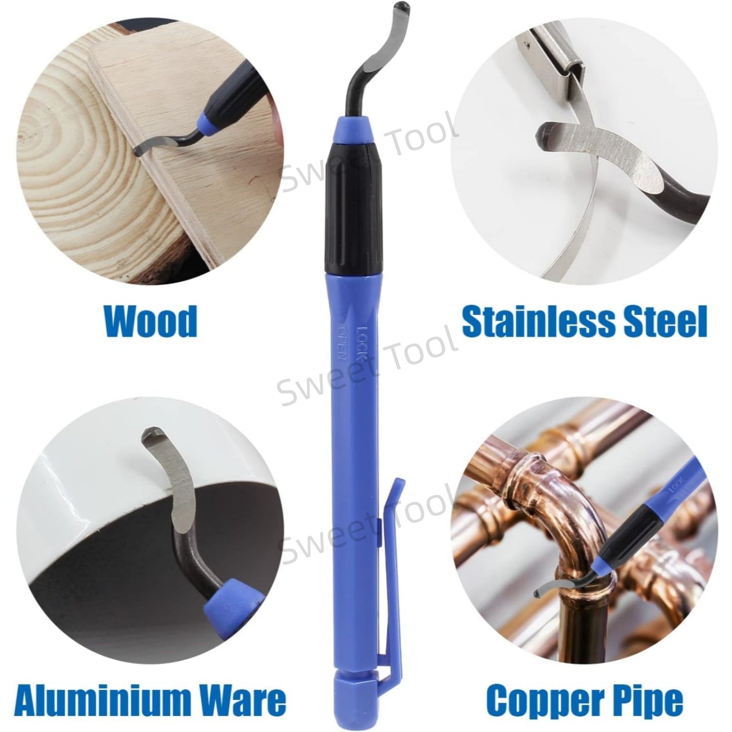 Deburring Tool Set MultiBlade Burr Removal Tool For Wood Plastic Brass Aluminum 1