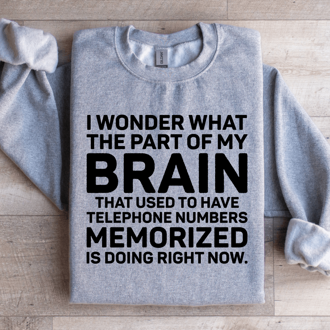 I Wonder What The Part Of My Brain Sweatshirt 1