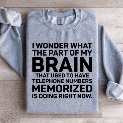 I Wonder What The Part Of My Brain Sweatshirt 1
