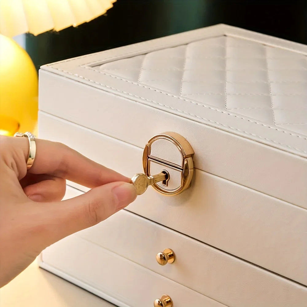 Large Capacity MultiLayer Jewelry Storage Box HighEnd Exquisite Necklace Earrings Gold Jewelry Box 2