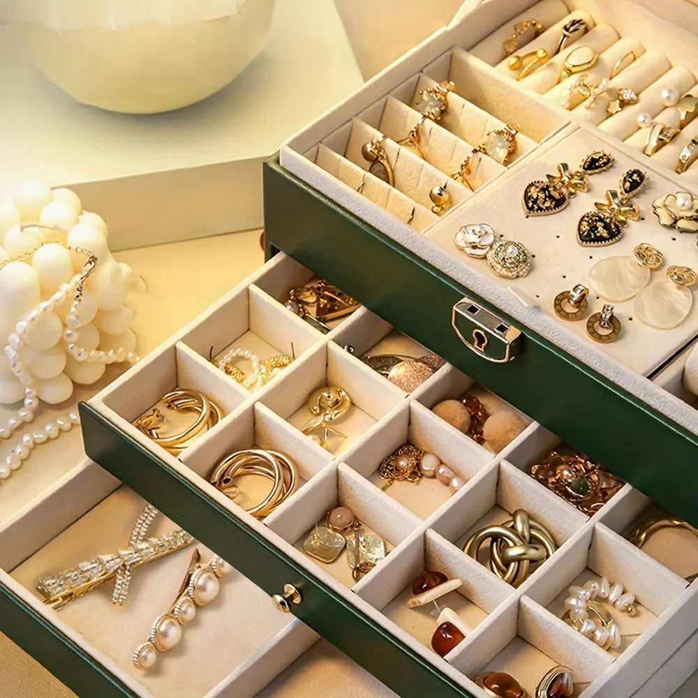 Large Capacity MultiLayer Jewelry Storage Box HighEnd Exquisite Necklace Earrings Gold Jewelry Box 13