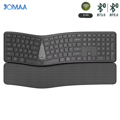 Comfortable Wireless Ergonomic Keyboard With Palm Rest MultiDevice Rechargeable Bluetooth Keyboard  1