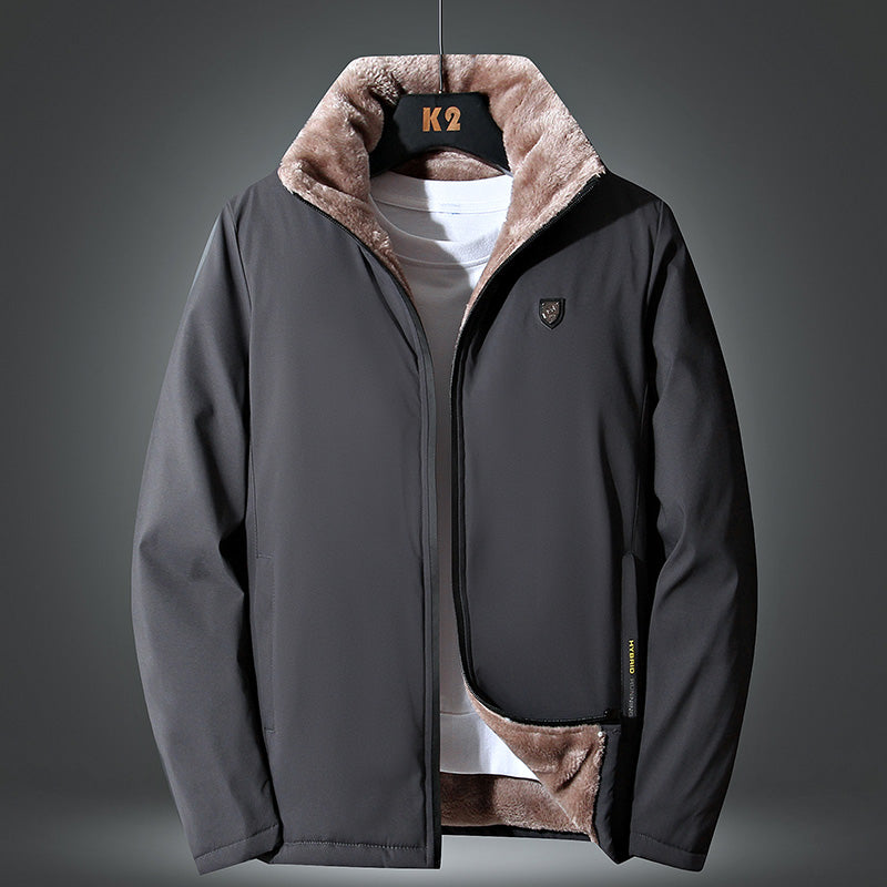Men Fashion Casual Coat, Men Winter Windproof Jacket, Thick Fleece Outdoor Classic Jacket Men