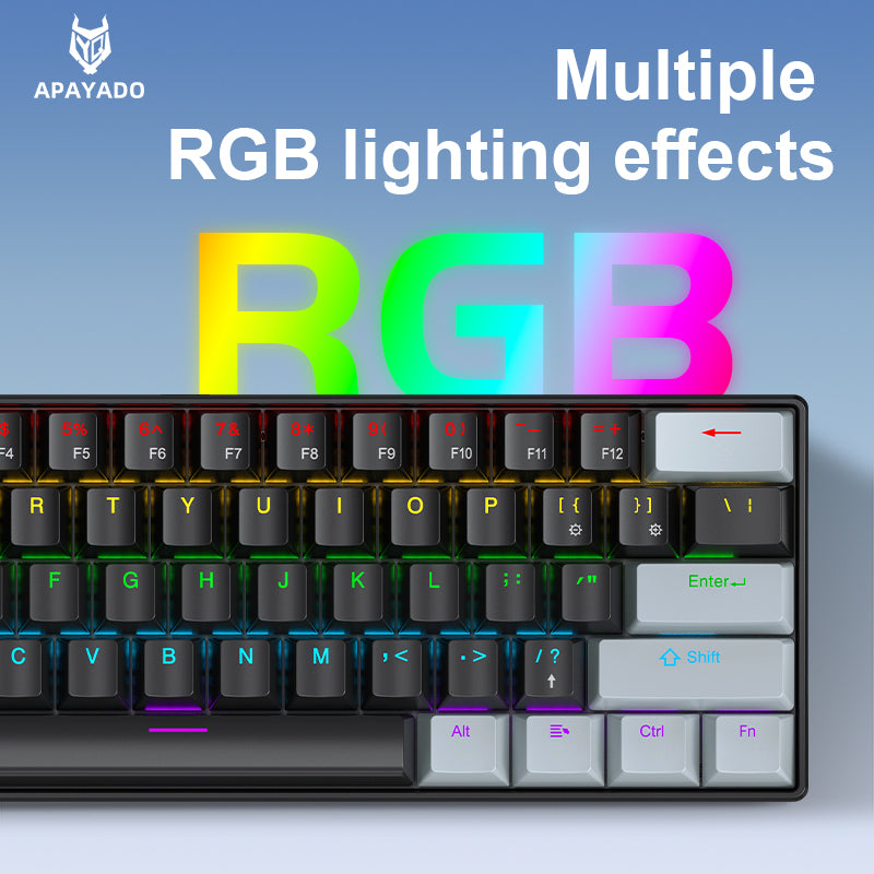 Mini Mechanical Keyboard, RGB Phantom Lighting, Wired Type-C, Blue/Red Switch, Portable Mechanical Keyboard