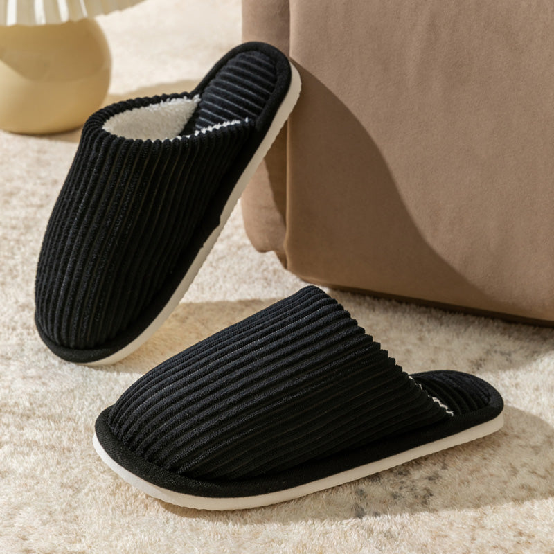 Non Slip Soft Shoes, Winter Warm Plush Men Slippers, Comfort Flat Heel Indoor Bedroom Slippers for Home