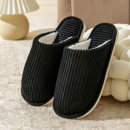 Non Slip Soft Shoes, Winter Warm Plush Men Slippers, Comfort Flat Heel Indoor Bedroom Slippers for Home