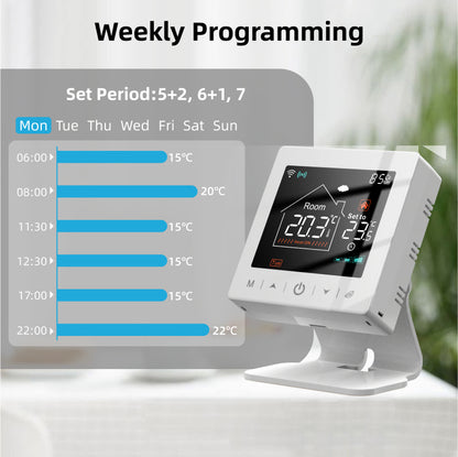 Smart WiFi Thermostat Wireless Temperature Controller Heating Water Gas Boiler USB Battery Powered  3