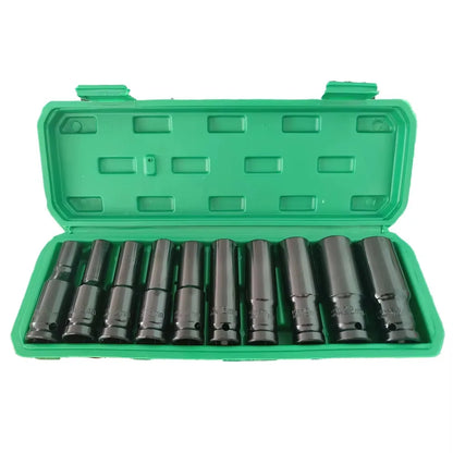 Impact Socket Set, Universal Drive Metric Deep Socket Wrench, Air Pneumatic Repair Tools Set