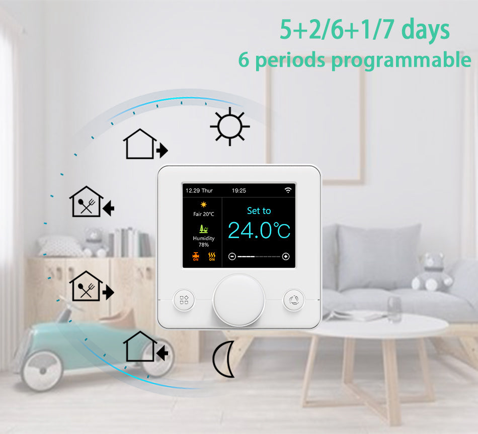 Smart WiFi Thermostat For Floor Heating Gas Boiler Humidity Control Google Home Alexa 2