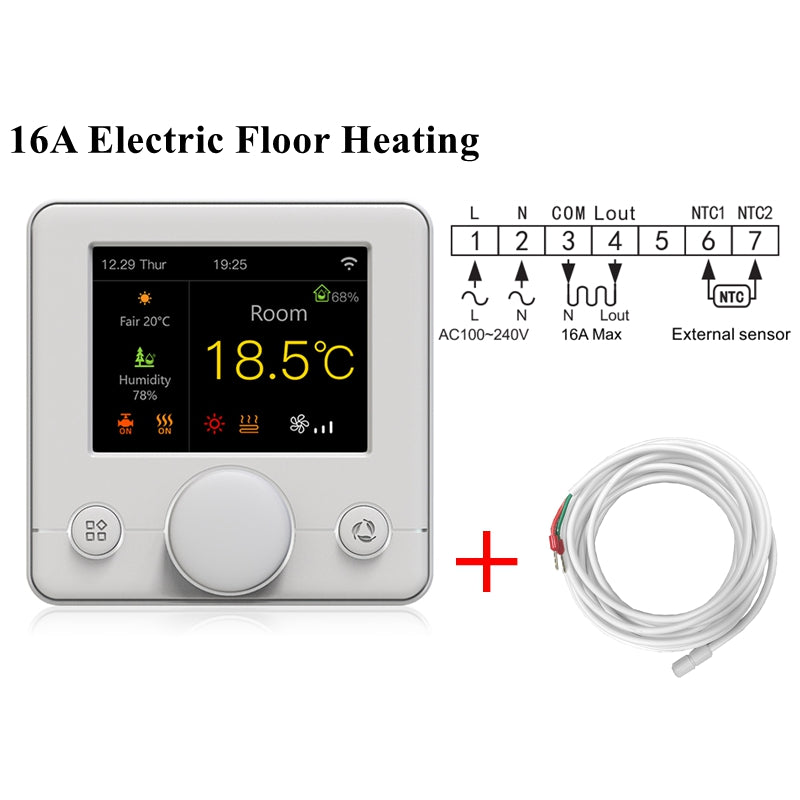 Smart WiFi Thermostat For Floor Heating Gas Boiler Humidity Control Google Home Alexa 5